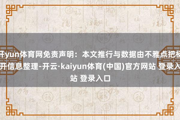 开yun体育网免责声明：本文推行与数据由不雅点把柄公开信息整理-开云·kaiyun体育(中国)官方网站 登录入口