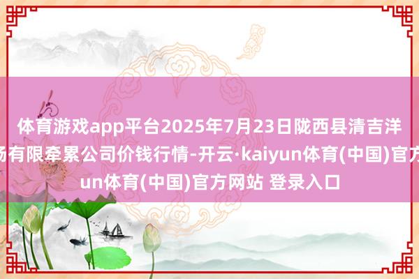 体育游戏app平台2025年7月23日陇西县清吉洋芋批发往复商场有限牵累公司价钱行情-开云·kaiyun体育(中国)官方网站 登录入口