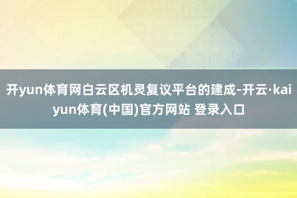 开yun体育网白云区机灵复议平台的建成-开云·kaiyun体育(中国)官方网站 登录入口