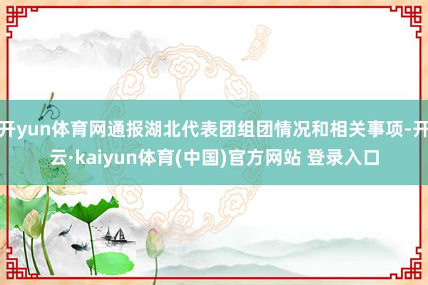 开yun体育网通报湖北代表团组团情况和相关事项-开云·kaiyun体育(中国)官方网站 登录入口