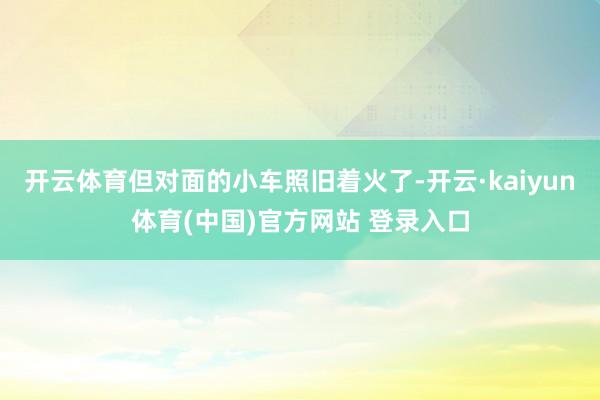 开云体育但对面的小车照旧着火了-开云·kaiyun体育(中国)官方网站 登录入口