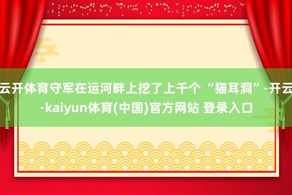 云开体育守军在运河畔上挖了上千个 “猫耳洞”-开云·kaiyun体育(中国)官方网站 登录入口